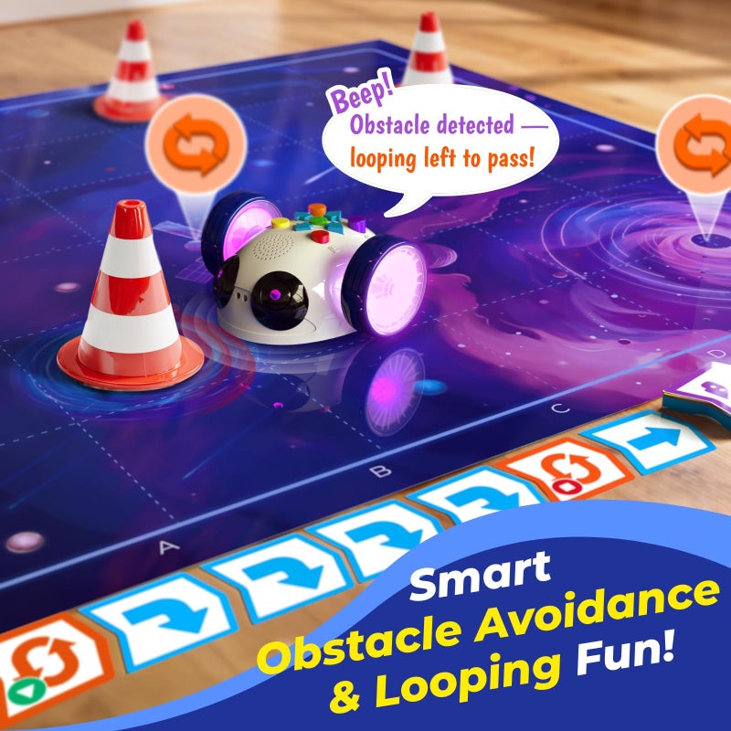Apitor Coding Robot Toys for Kids Ages 5+, STEM Robot Toy Kit with Wheels and Play Cards, Screen Free Remote Control Programming Interactive Toy for Boys and Girls Ages 5-8 - Image 4