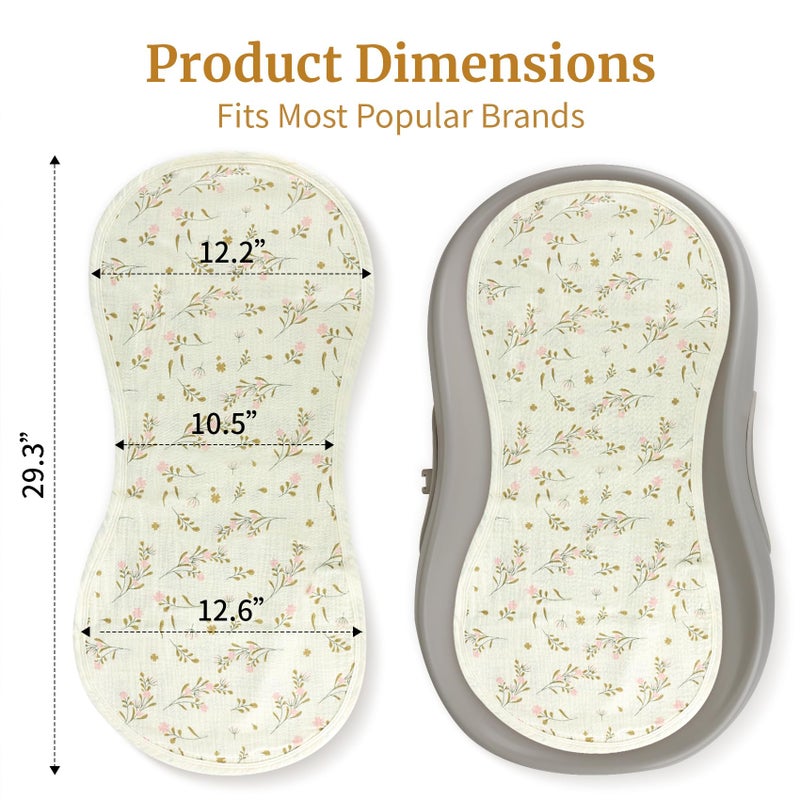 Ndahjahd 4-Pack Muslin Changing Pad Liners, Extra Thick & Ultra Soft for Warm Comfort, Waterproof Diaper Mat for Keekaroo Peanut & All Standard Baby Changers, 2-Sided Reusable (Pink) - Image 5