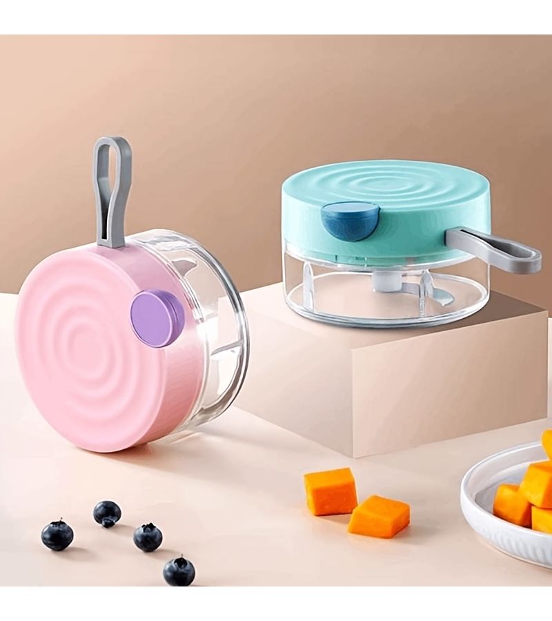 Blue 180ML Mini Manual Garlic Chopper Hand Pull Vegetable Mincer Multifunctional Kitchen Grinder For Garlic Ginger Paste Chili Baby Food - Image 5