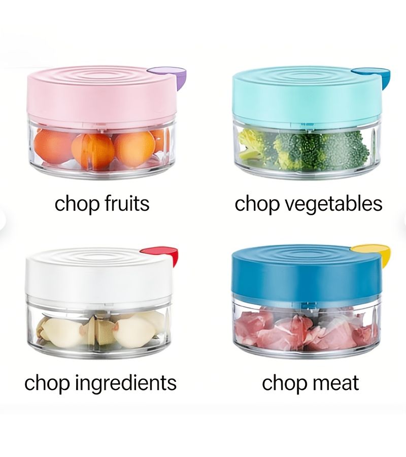 Blue 180ML Mini Manual Garlic Chopper Hand Pull Vegetable Mincer Multifunctional Kitchen Grinder For Garlic Ginger Paste Chili Baby Food - Image 1