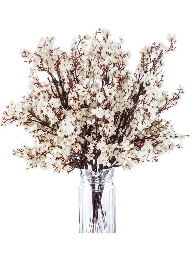 DUNISO 10 Pcs Babys Breath Gypsophila Artificial Flowers，Bouquet Fake Silk Flowers Real Touch Flowers for Home Wedding Centerpiece Arrangement Festival Party Decoration，White  - Image 1