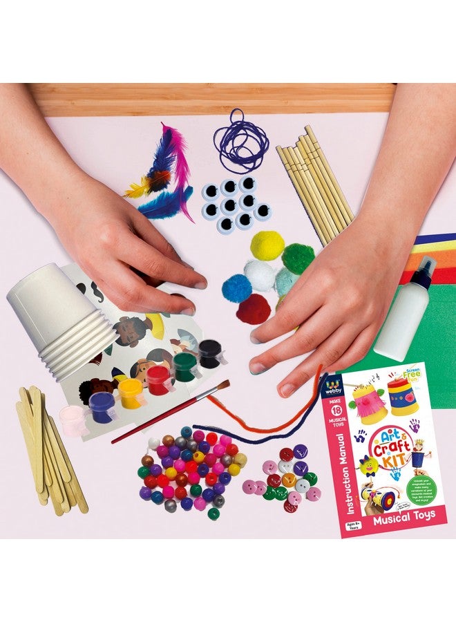 ويبي مجموعة ألعاب موسيقية يدوية الصنع من ويبي | مجموعة هوايات | ديكورات | مشاريع مدرسية | لوازم حرفية | اصنع 18 لعبة موسيقية | هدية مميزة للأطفال - Image 5
