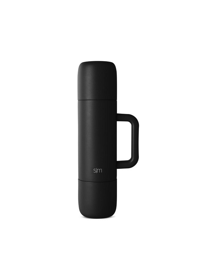 Simple Modern 36oz Insulated Hot Beverage Bottle with 2 Mugs | Travel Coffee Thermos for Hot Drinks | Twist and Pour Top | Commute, Travel, and Picnic Friendly | Roam Collection | Midnight Black - Image 2