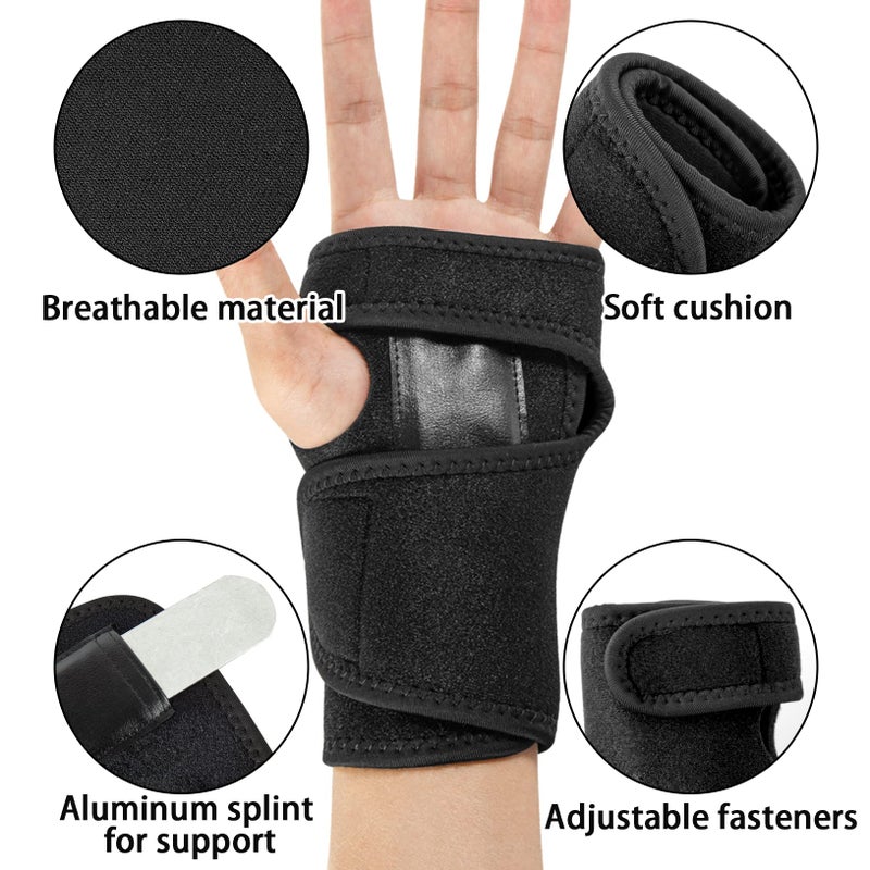 suoundey Wrist Brace for Carpal Tunnel  Adjustable Wrist Support Brace with Wrist Splint for Wrist Pain  Sprain  Sports Injuries  Joint Instability (Left Hand) - Image 4