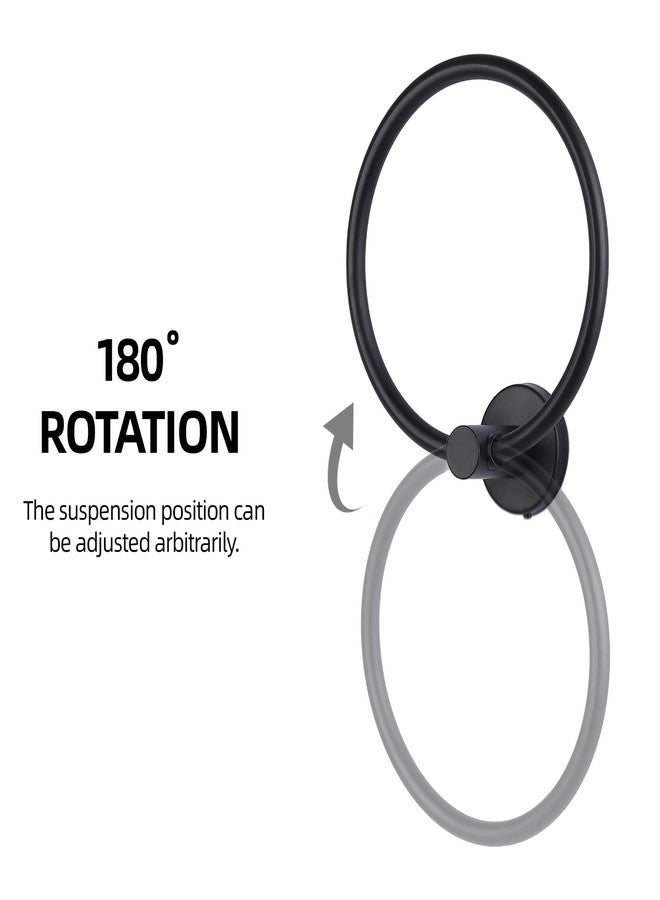 acDesign 4 Pack Black Towel Ring, Stainless Steel Hand Towel Holder for Bathroom, Modern Round Towel Hanger Towel Rack Round Wall Mounted for Bath, Kitchen - Image 5