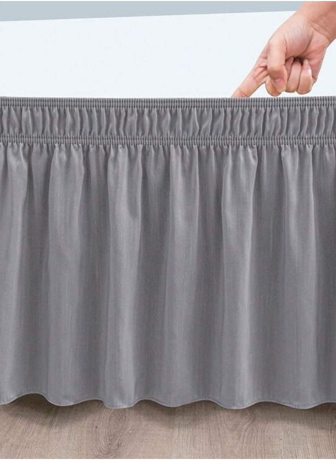 LUNA Home - 1 Pc King Size Gray Elastic Bed Skirt - Image 1