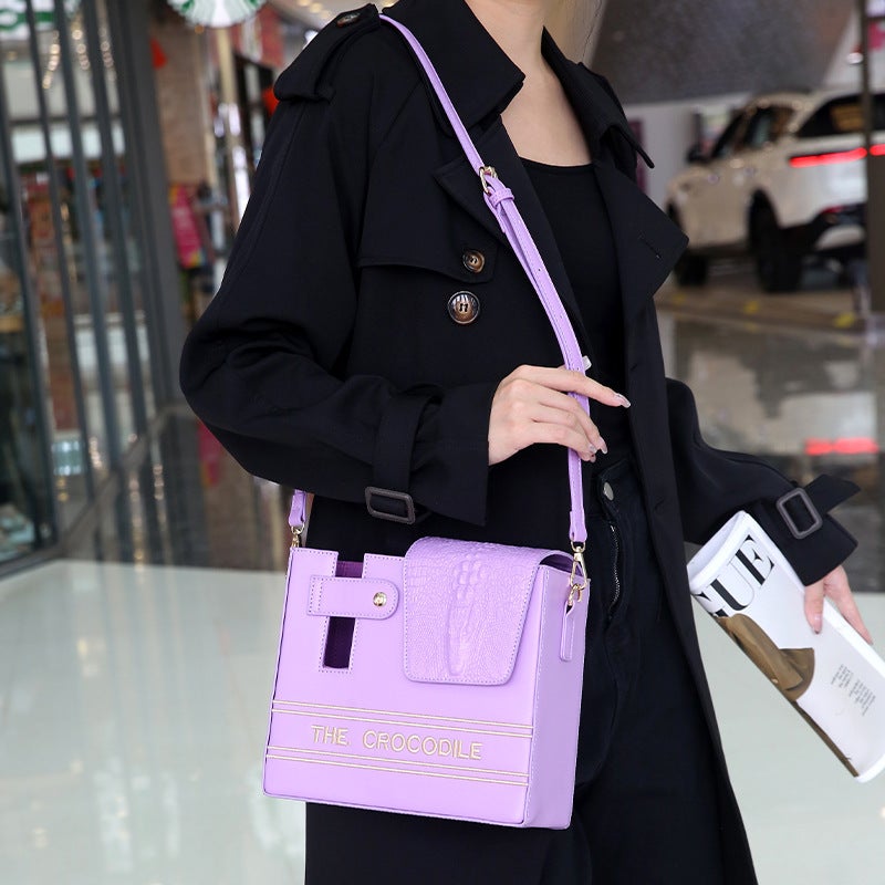 New Thermos Cup Bag Outdoor Crocodile Pattern English Water Cup Bag Shoulder Crossbody Beverage Bottle Storage Bag For Women - Image 5