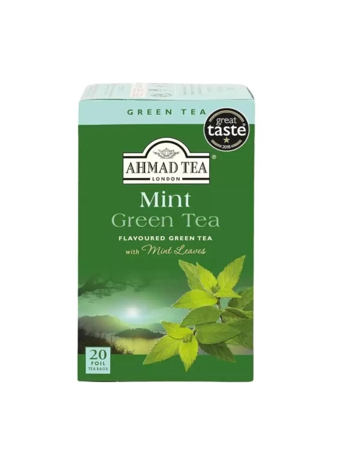 AHMED Ahmed Tea Mint Green Tea Flavored Green Tea With Mint Leaves- 20pcs 