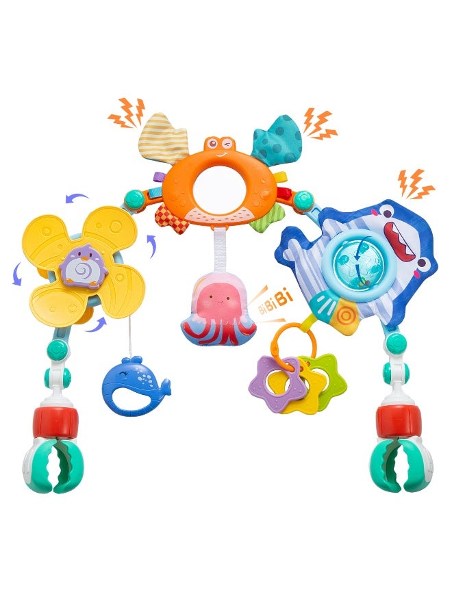 ما بيبي لعب حوض القوس القابل للتعديل للأطفال الرضع والأطفال الصغار ، وقوس عربة الأطفال ، وألعاب سرير الأطفال مع تعليق رائع لتحفيز حواس الطفل وتطوير المهارات الحركية - Image 1