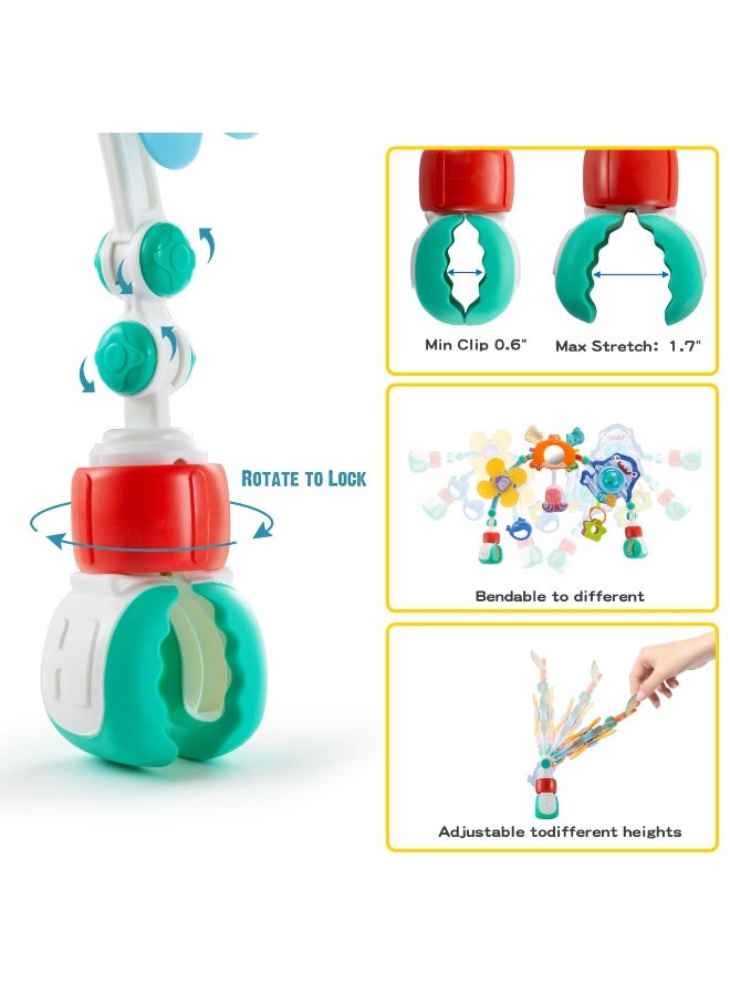 ما بيبي لعب حوض القوس القابل للتعديل للأطفال الرضع والأطفال الصغار ، وقوس عربة الأطفال ، وألعاب سرير الأطفال مع تعليق رائع لتحفيز حواس الطفل وتطوير المهارات الحركية - Image 4