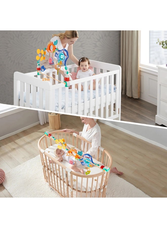 ما بيبي لعب حوض القوس القابل للتعديل للأطفال الرضع والأطفال الصغار ، وقوس عربة الأطفال ، وألعاب سرير الأطفال مع تعليق رائع لتحفيز حواس الطفل وتطوير المهارات الحركية - Image 5