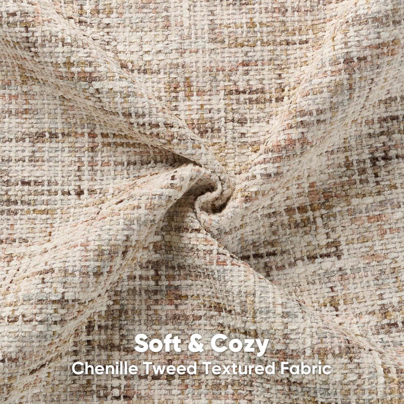 FUTEI Beige Brown Decorative Throw Pillow Covers 20x20 Inch Set of 2,Soft Chenille Tweed Textured Cushion Case,Modern Home Decor for Couch Bed Living Room - Image 2