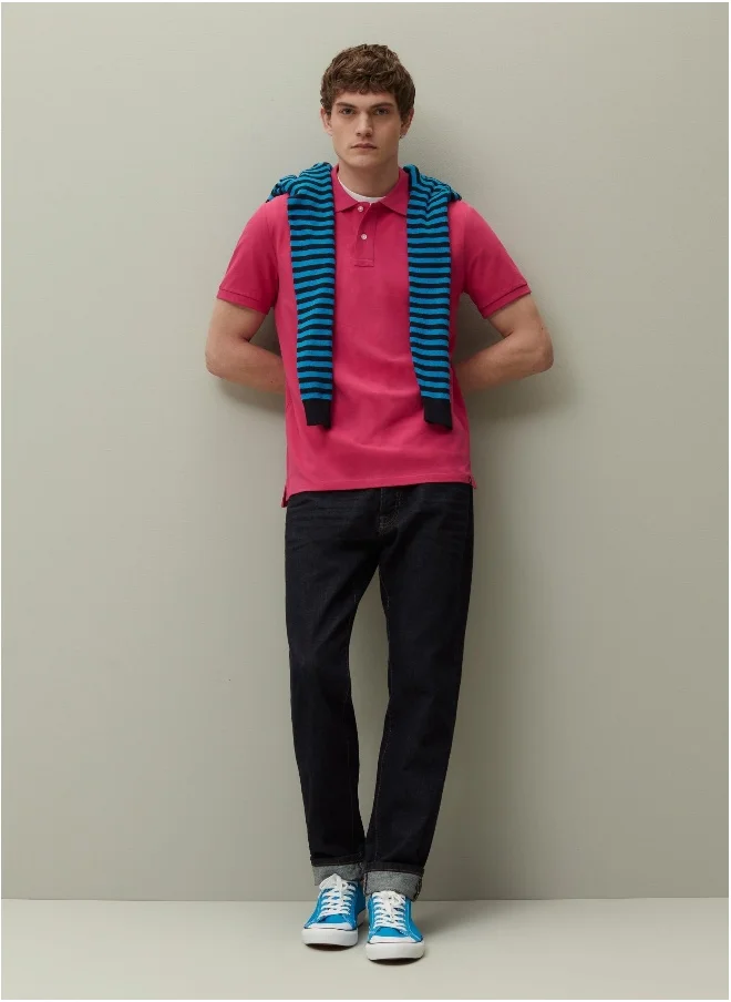 او في اس Ovs Piombo Supima Cotton Pique Polo Shirt