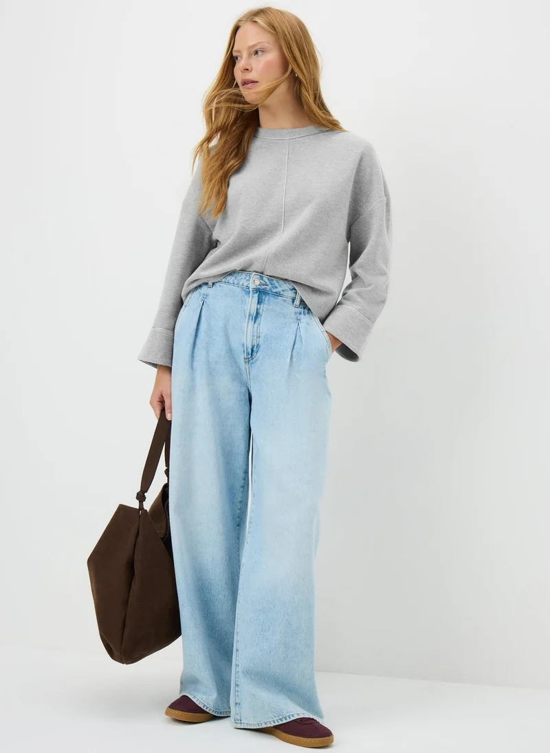 Matalan Grey Cuffed Snit Top