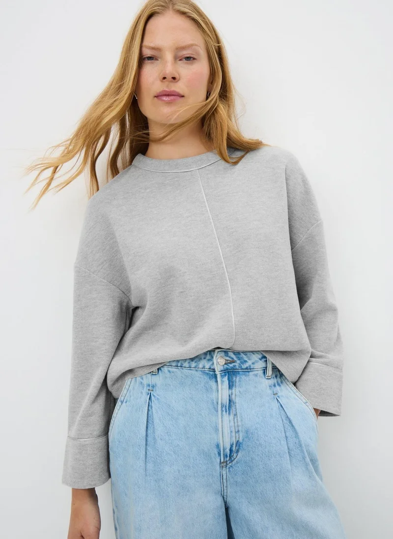 ماتلان Grey Cuffed Snit Top