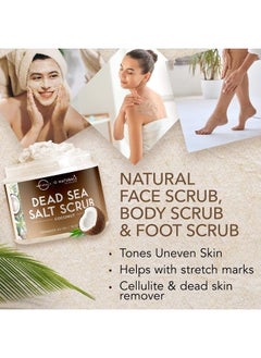 Exfoliating Coconut Oil Dead Sea Salt Deep-Cleansing Face & Body Scrub. Anti-Cellulite Tones Helps Oily Skin, Acne, Ingrown Hairs & Dead Skin Remover. Essential Oils, Sweet Almond 18oz - pzsku/ZE7766DAFF0FB78ABC41BZ/45/_/1681082713/6f770041-b1a1-48dc-bc74-5c45f48ed194