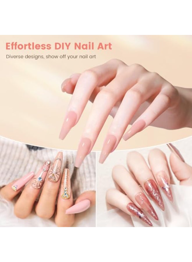 Wilfniee Nail Kit for Beginners with Everything Practice Nail Hand Acrylic Set Professional Powder Liquid Starter Kits with Drill UV Lamp in Cosmetic Gift Bag for Salon Home Pink - Image 4