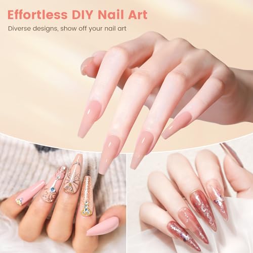 Wilfniee Nail Kit for Beginners with Everything Practice Nail Hand Acrylic Set Professional Powder Liquid Starter Kits with Drill UV Lamp in Cosmetic Gift Bag for Salon Home Pink - Image 3