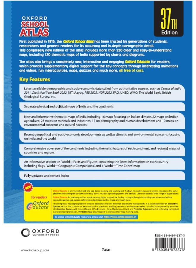 null - Oxford School Atlas | 37th Edition |220+ Easy to Understand Maps with 120 Thematic Maps of India | NEP aligned - Image 1