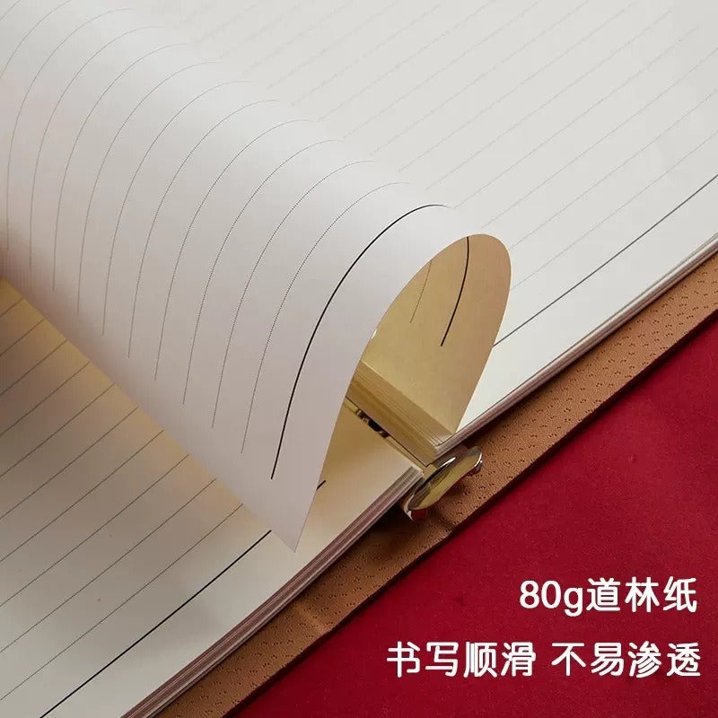 Hao Xi Hao دفتر ملاحظات A5 جلدي قابل لإعادة التعبئة لسجلات العمل الحزبية مع صفحات قابلة للفصل وشعار مخصص - Image 4