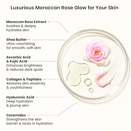 WILD OAK WildOak Moroccan Rose Sugar Body Scrub | 300gm | Exfoliating, Moisturising & Brightening | Tan Removal & Strawberry Skin | With Shea Butter, Alpha Arbutin, Kojic & Hyaluronic Acid | Body Polish Scrub - Image 2