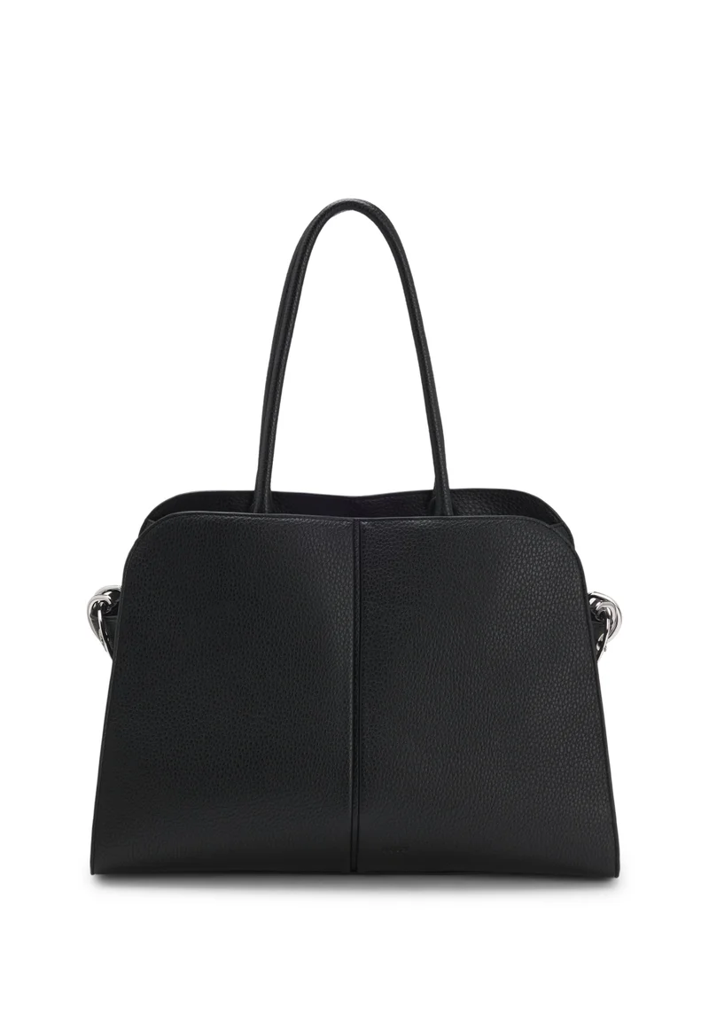 بوس Faux-leather tote bag with embossed logo