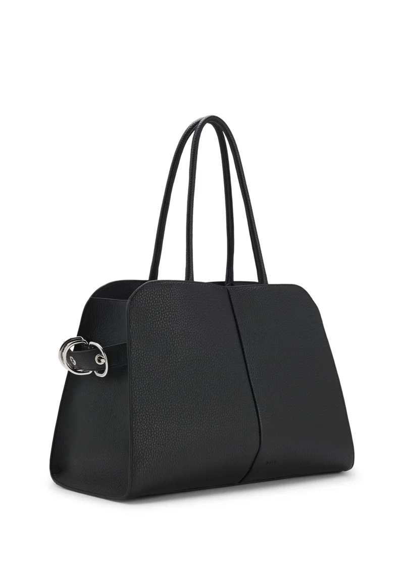 بوس Faux-leather tote bag with embossed logo