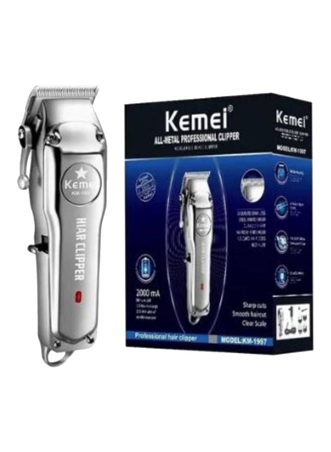 Kemei Metal Professional Cordless Clipper Silver - Image 3