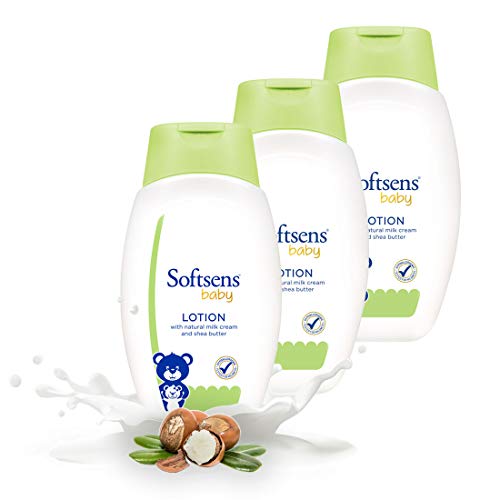 Softsens Baby Lotion 200ml each (Pack of 3 x 200ml) | Moisturizing Shea Butter & Milk Cream Formula | Long Lasting Hydration For Newborn Dry Face, Body | Non-Sticky, Lightweight Baby Body Lotion Combo For Baby and Kids 0-5 Years - Image 1