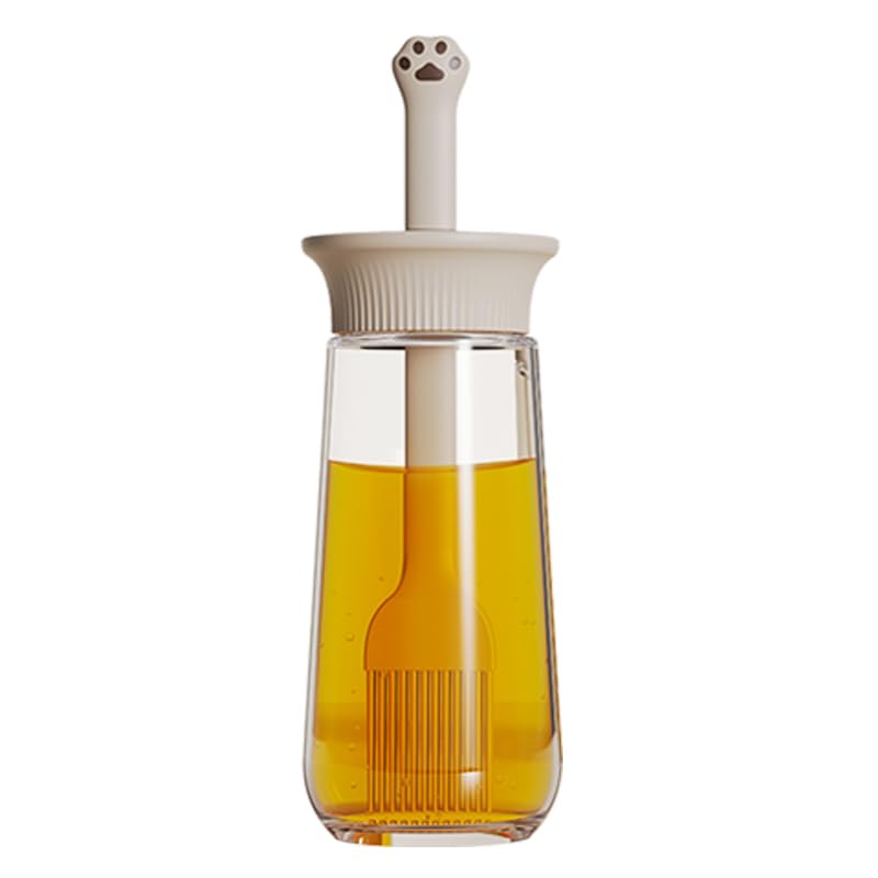 Zollyss Oil Dispenser Bottle with Silicone Brush, 280 ml, Leakproof, Transparent Jar - Image 4
