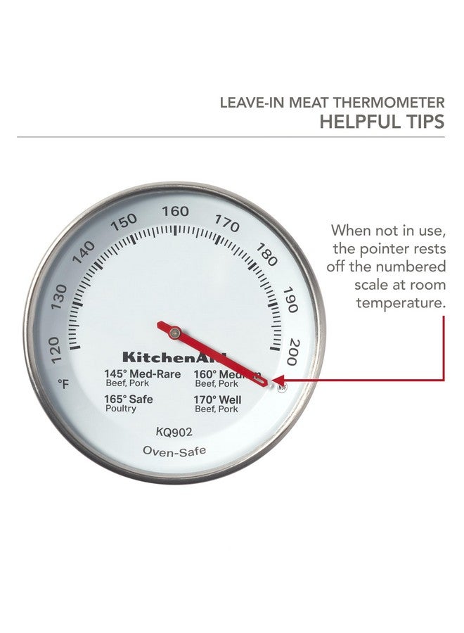 KitchenAid KQ902 Leave-in, Oven/Grill safe Meat Thermometer, TEMPERATURE RANGE: 120F to 200F, Stainless Steel, Analog - Image 2