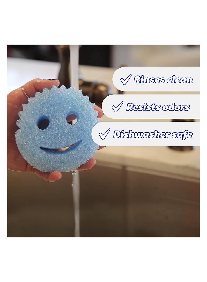 مجموعة إسفنجة سكرب دادي - ألوان - إسفنجات خالية من الخدش للأطباق والمنزل، مقاومة للرائحة، ناعمة في الماء الدافئ، ثابتة في البرد، تنظيف عميق، آمنة للاستخدام في غسالة الأطباق، متعددة الاستخدامات، عملية، مريحة، 3 قيراط - Image 4