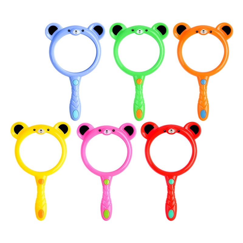 6pcs Reading Glass Magnifier 3X Mini Glass cartoon Handheld Glass Teaching Resources for Senior Kids Science Exploration - Image 5