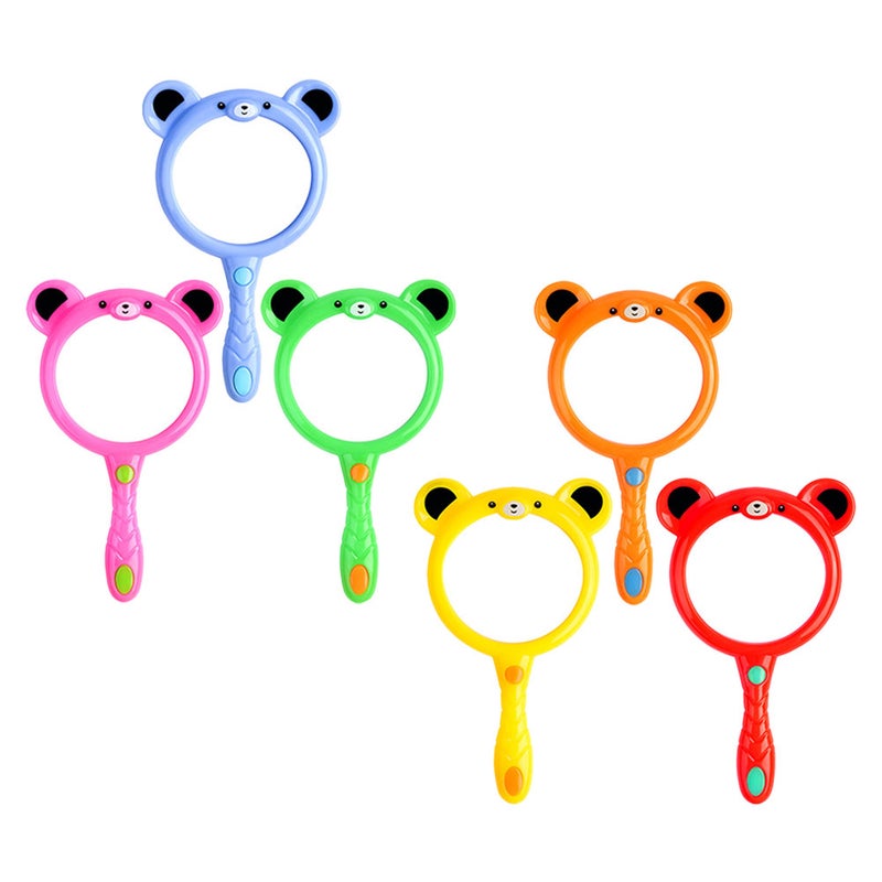 6pcs Reading Glass Magnifier 3X Mini Glass cartoon Handheld Glass Teaching Resources for Senior Kids Science Exploration - Image 4