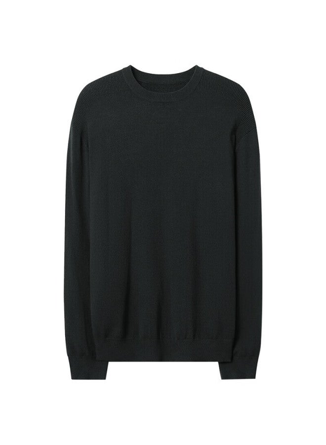 Markless Lightweight Warm Men's Graphene Soft Knit Sweater Autumn Winter Crew Neck Base Shirt 3701 Dark Gray L - Image 4