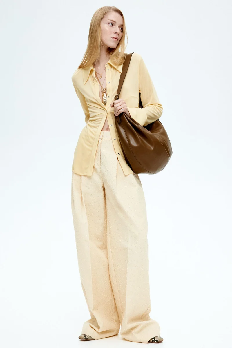 H&M Ruched mesh shirt