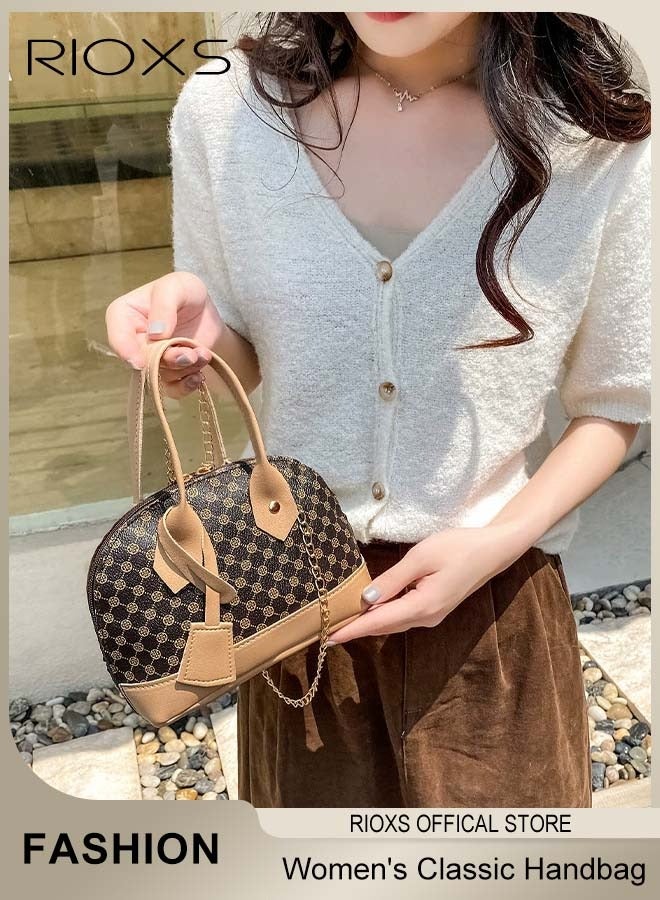 RIOXS Women's Handbag,Trendy Hand Bag,Classic Dome Satchel Handbag With Chain Strap,Leisure Crossbody Bag,Ideal Gift For Women Ladies,Fashion Handbag For Work Office Travel Shooping - Image 2