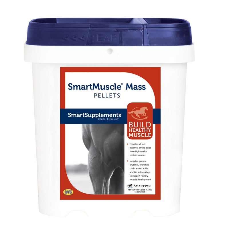SmartEquine SmartMuscle® Mass Pellets | Horse Muscle Supplements, Bioactive Whey, Gamma Oryzanol, and More | Ideal for Lean Muscle Development and Maintenance | 56 Servings | 10 lb Bucket - Image 1