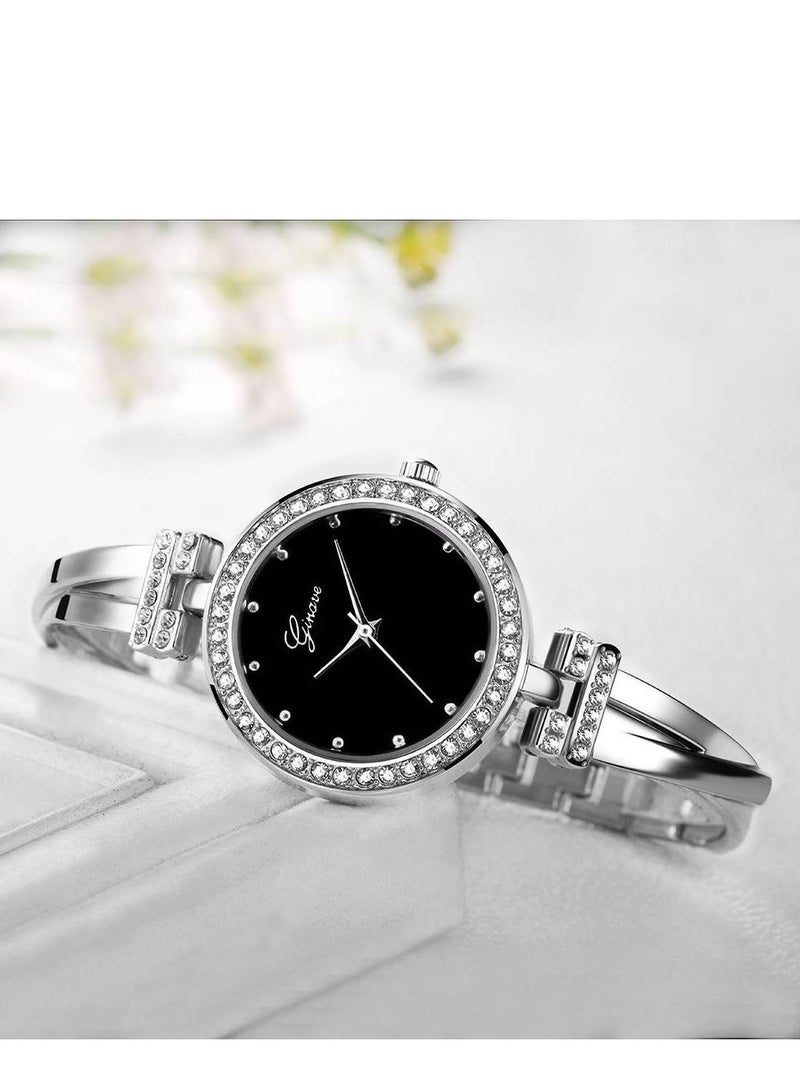 Ginave Women's Stainless Steel Analog Wristwatch With 3 Bracelets - Image 4