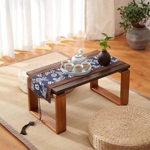 Crysellewoods Simple&Premium and Folding Japanese Style Low Height Floor Meditation/Tea/Coffee/Tatami Table for Living Room, Bedroom, Solid Wood Low Study/Laptop Desk Table. - Image 1