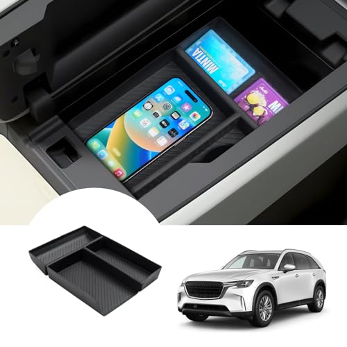 Autorder منظم وحدة التحكم المركزية من Autorder لسيارات مازدا CX-90 CX90 CX-70 CX70 من 2024-2026، صندوق تخزين مسند الذراع، صينية إدخال ثانوية مع حصيرة مضادة للانزلاق - Image 1