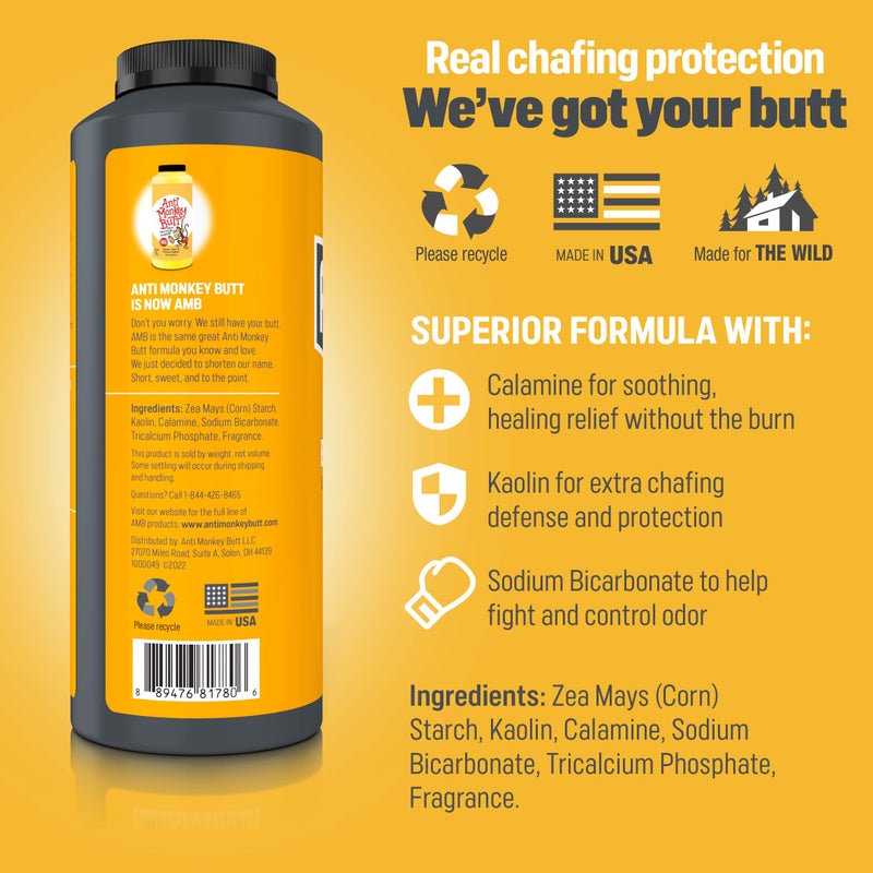 Anti Monkey Butt Body Powder for Women and Men Anti Chafing and Anti Itch Foot Powder with Calamine, Absorbs Sweat and Fights Friction, Talc Free Hypoallergenic Formula, 8 oz (2 Pack) - Image 5