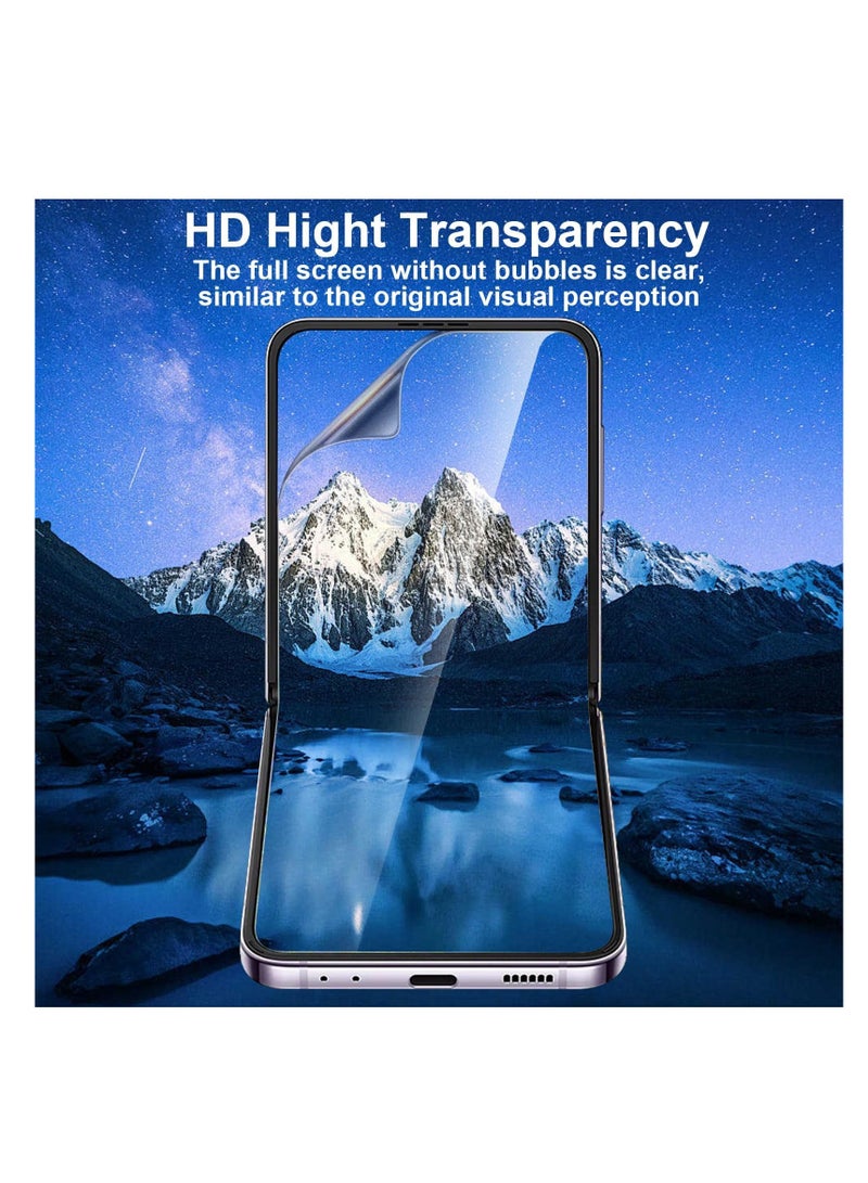 [10 in 1] For Samsung Galaxy Z Flip 6 Screen Protector, TPU Flexible Film, Inner Film + Front Screen Film + Hinge Film + Back Cover Film + Lens Film, Full Coverage Bubble Free Hydrogel Protective Film
