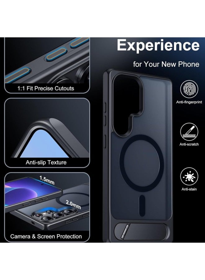 Matte Magnetic Ring Kickstand Phone Case For Samsung Galaxy S25/S26 Ultra, Shockproof Soft TPU Protective Cover Compatible with Wireless Charger - Image 5
