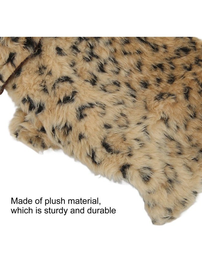 ariarly Leopard Print Sweater Dog Coat Pet Leopard Print Cloak Cute Retro Stylish Puppy Plush Jacket for Autumn and Winter (M) - Image 5