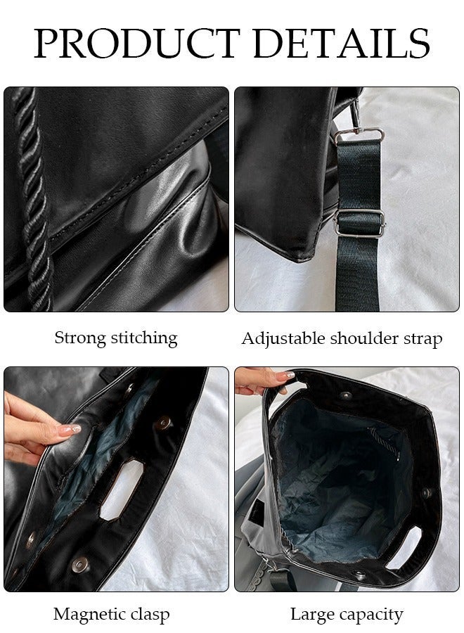 DUNISO Womens Shoulder Tote Bag Faux Leather Handbag for Women Large Capacity Messenger Fashionable Travel Shoulder Bag for Ladies Girls College Students - Image 3