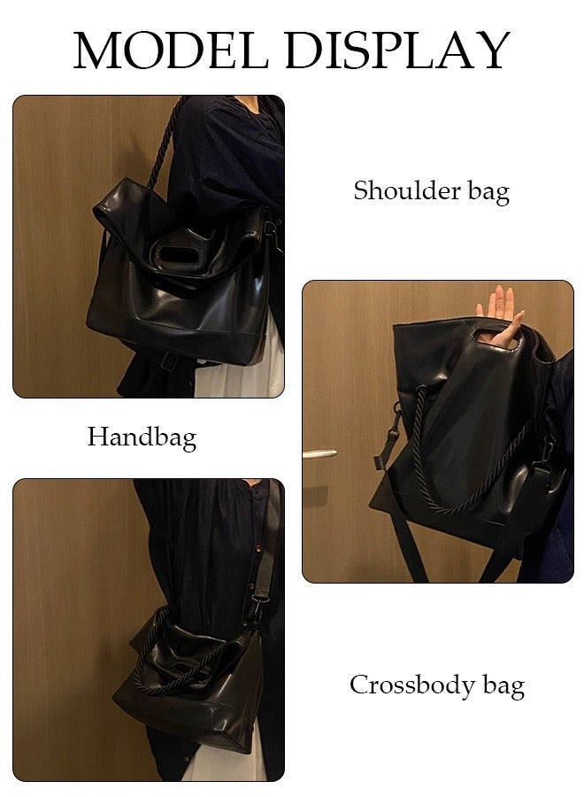 DUNISO Womens Shoulder Tote Bag Faux Leather Handbag for Women Large Capacity Messenger Fashionable Travel Shoulder Bag for Ladies Girls College Students - Image 2