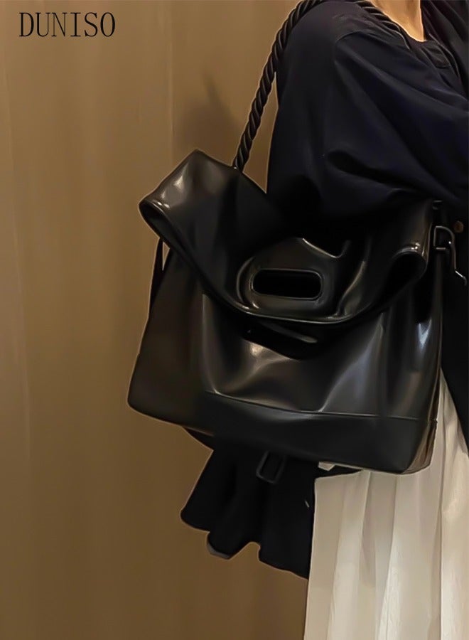 DUNISO Womens Shoulder Tote Bag Faux Leather Handbag for Women Large Capacity Messenger Fashionable Travel Shoulder Bag for Ladies Girls College Students - Image 1