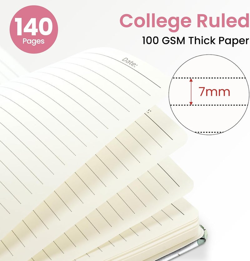 ZOTIA Lined Spiral Journal Notebook for Women, A5 College Ruled Journals for Writing, Hardcover Notebooks for Work, Note Taking and Office School Supplies, 140 Pages - Songbird Bloom - Image 2