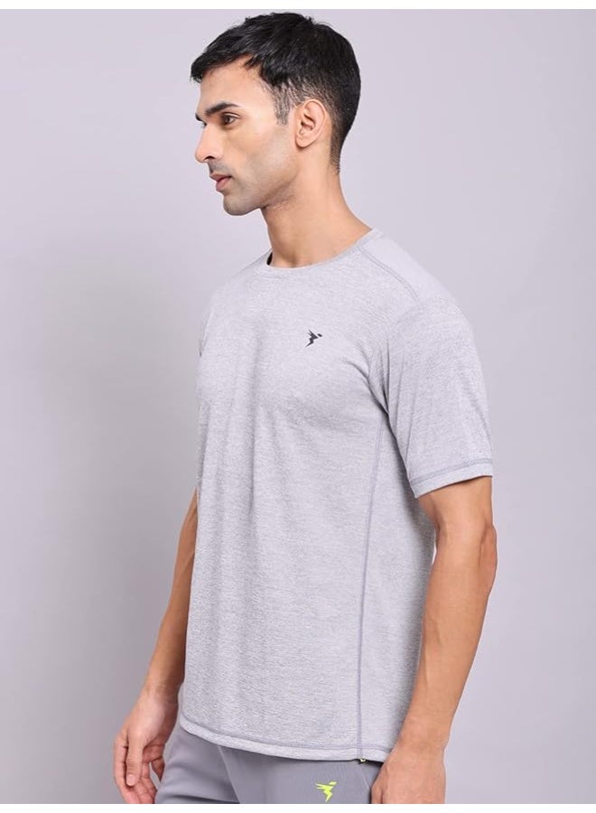 تكنوسبورت تي شيرت Active من البوليستر بقصة ضيقة للرجال من TECHNOSPORT - (OR40) عبوة من قطعة واحدة - Image 4